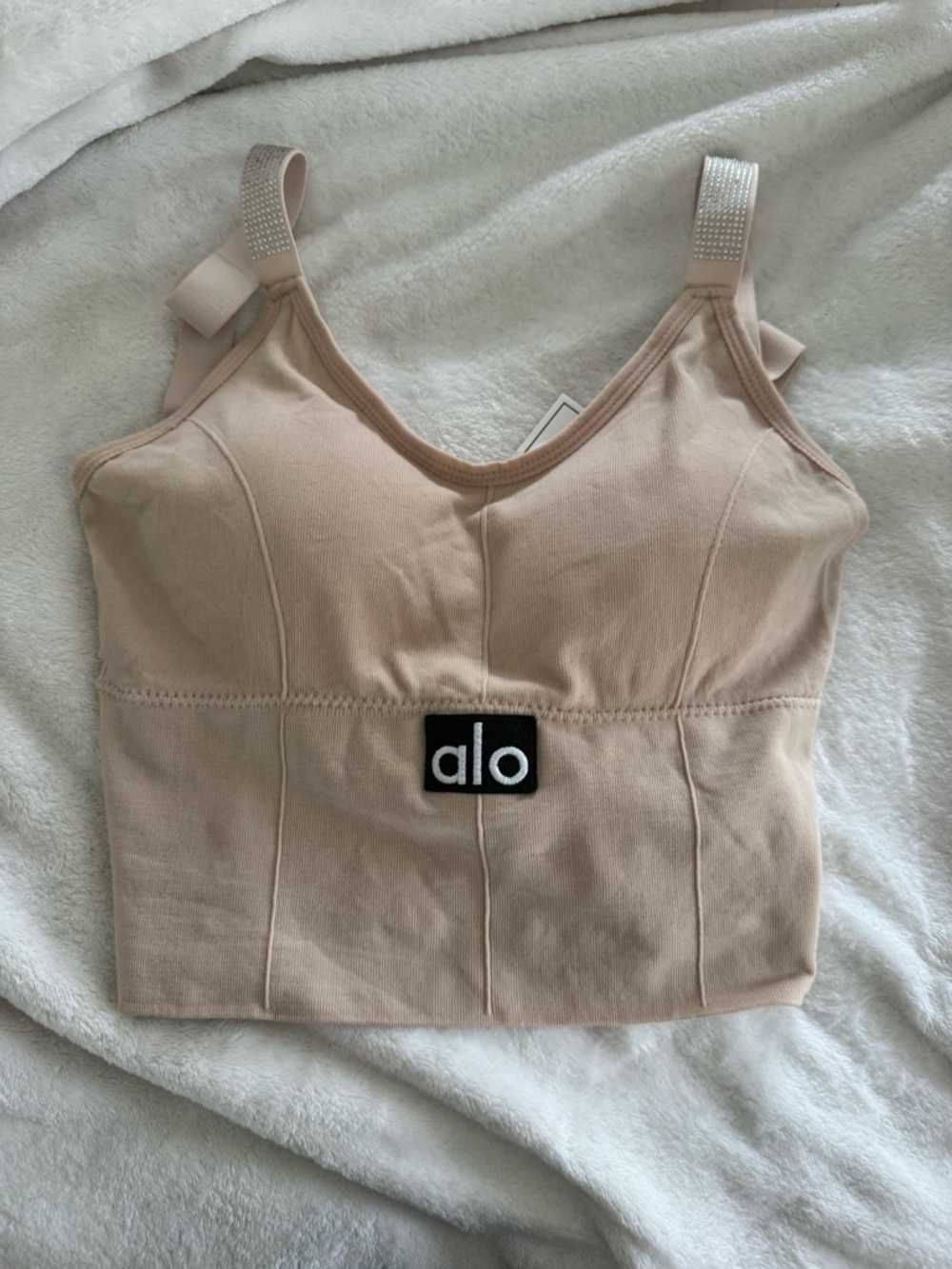 Alo tank- Nali Collection Beige Seamless Crop Tank